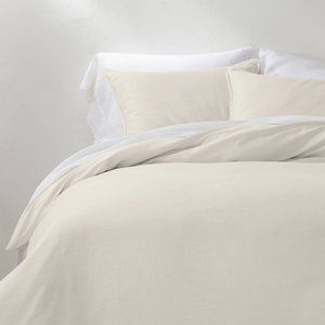 Casaluna Linen Blend Duvet Insert Set, Size King - Natural White